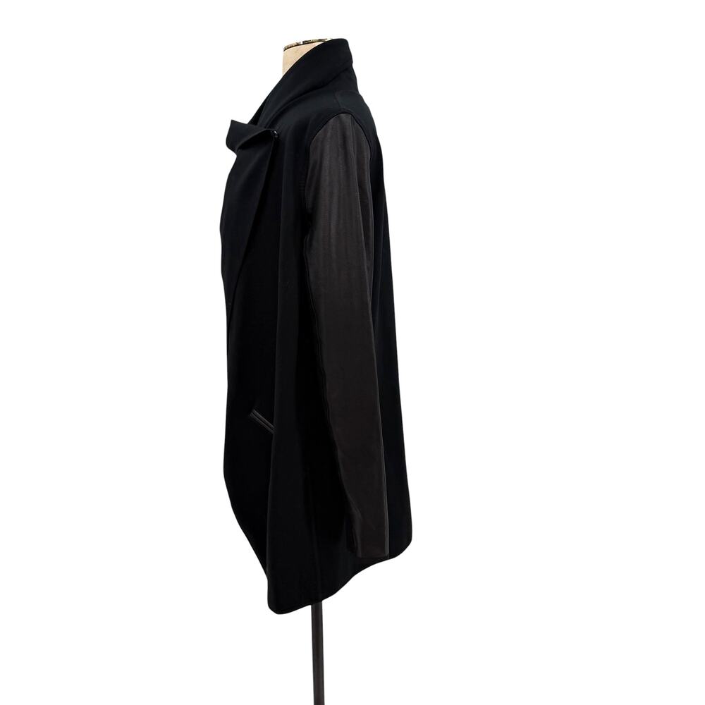 Spanx Black Drape Front Jacket Open Cardigan Stretch Ponte Womens Medium - Picture 7 of 14